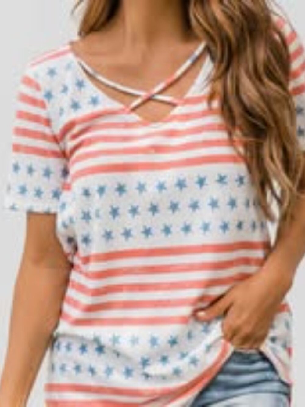 Patriotic Crisscross Top